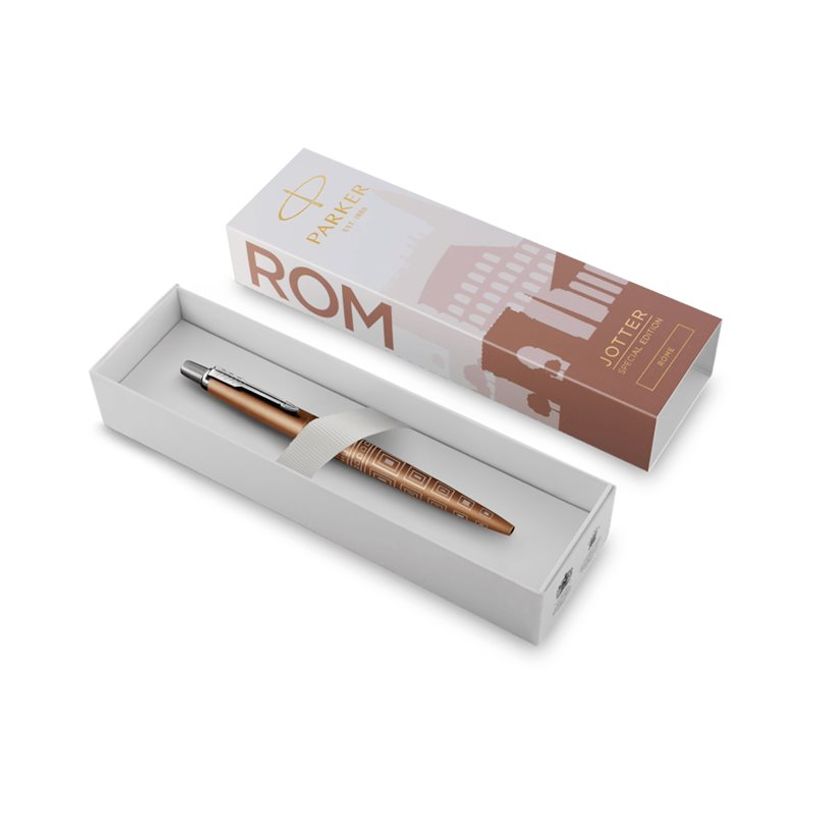 3026981981975-Parker Jotter - Stylo bille - Édition spéciale Rome - Bronze Finition chrome - Encre Ble-P_405216612_6-4
