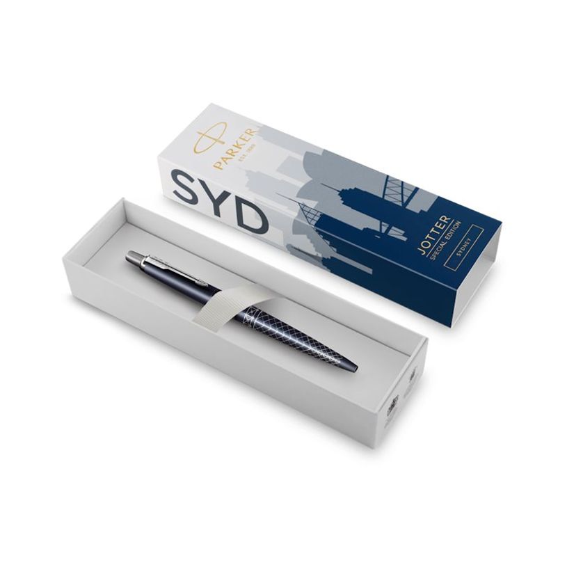 3026981981968-Parker Jotter - Stylo bille - Édition spéciale Sydney - Bleu Finition chrome - Encre Ble-P_405216613_6-5