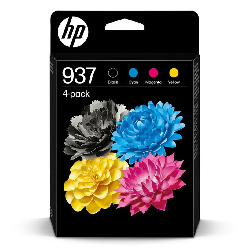 0196548697632-HP 937 - Pack de 4 - noir, jaune, cyan, magenta - cartouche d'encre originale (6C400NE)-P_405216949_24-0