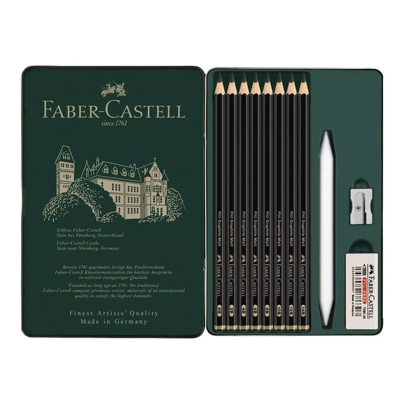 4005401152200-Faber-Castell Pitt Graphite Matt - Crayon - graphite - assorti (pack de 8)-P_405217254_2-1