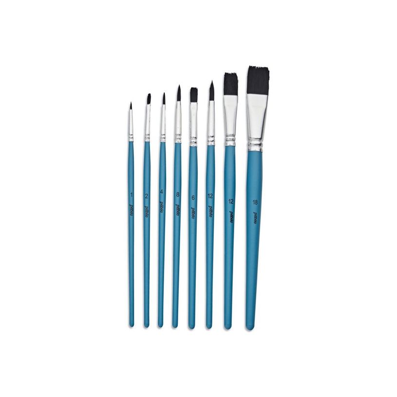 3167869522054-Pebeo Artist - Lot de pinceaux - 8 parties - rond, plat - taille : 1, 2, 4, 6, 8, 12, 18-P_405220541_1-0