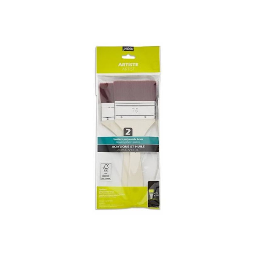 3167869525048-Pebeo Artist - Lot de pinceaux - 2 parties - plat - taille : 75, 100-P_405220545_3-2