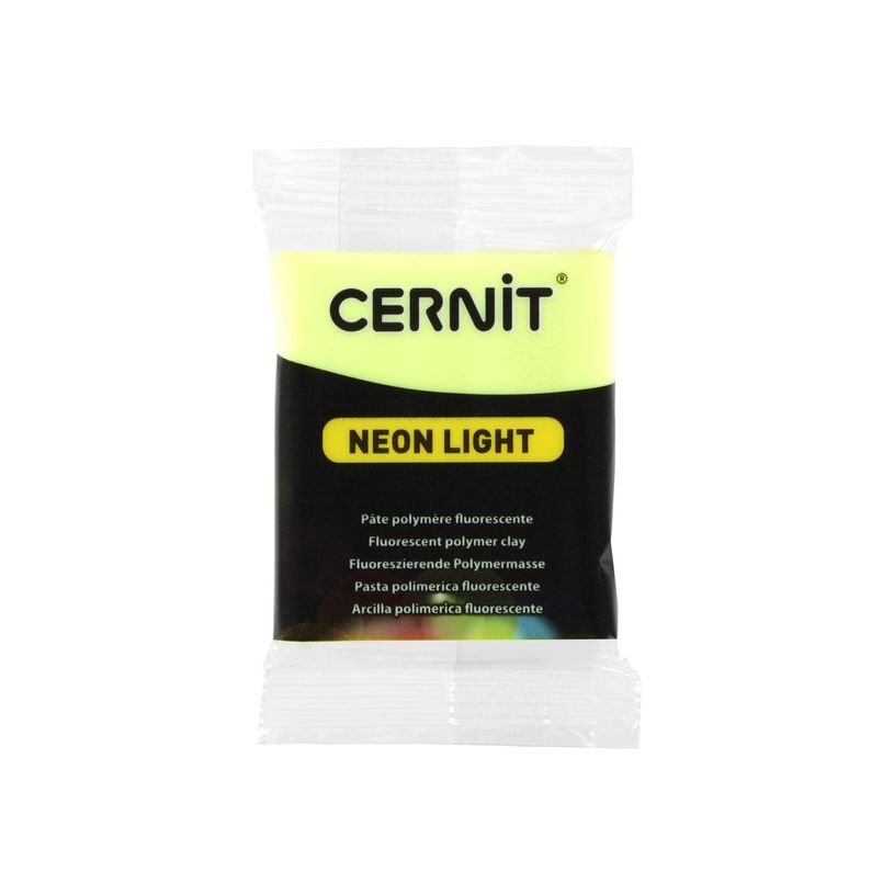 5411711427515-Cernit Neon Light - Pâte à modeler - 56 g - jaune - matériau fluorescent, argile polym