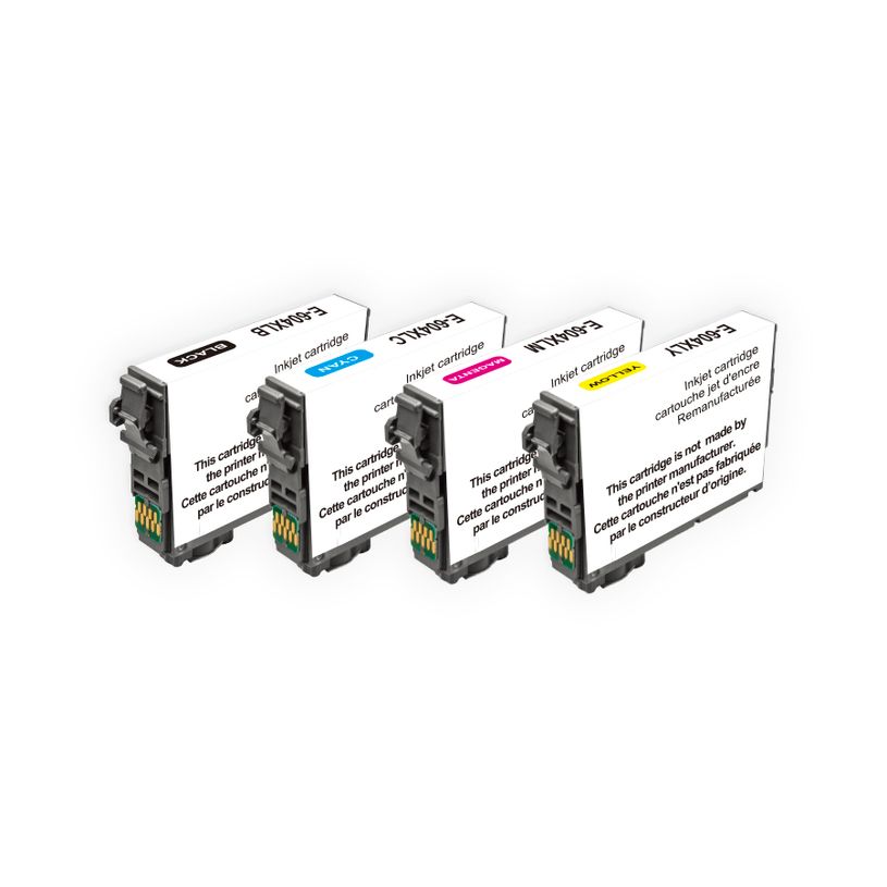 3584770912796-Cartouche remanufacturée Epson 604XL Ananas - pack de 4 - noir, cyan, magenta, jaune - Uprint--1