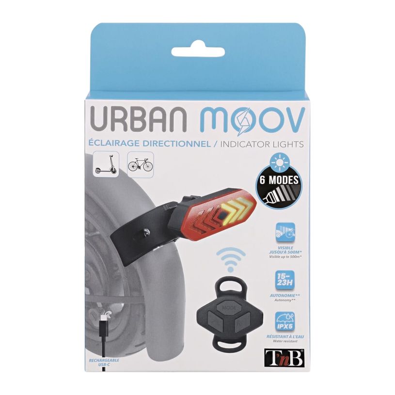3303170116241-T'nB Urban Moov - Lumière arrière our vélo et trotinette - LED - système de fixation a-P_405221436_7-3