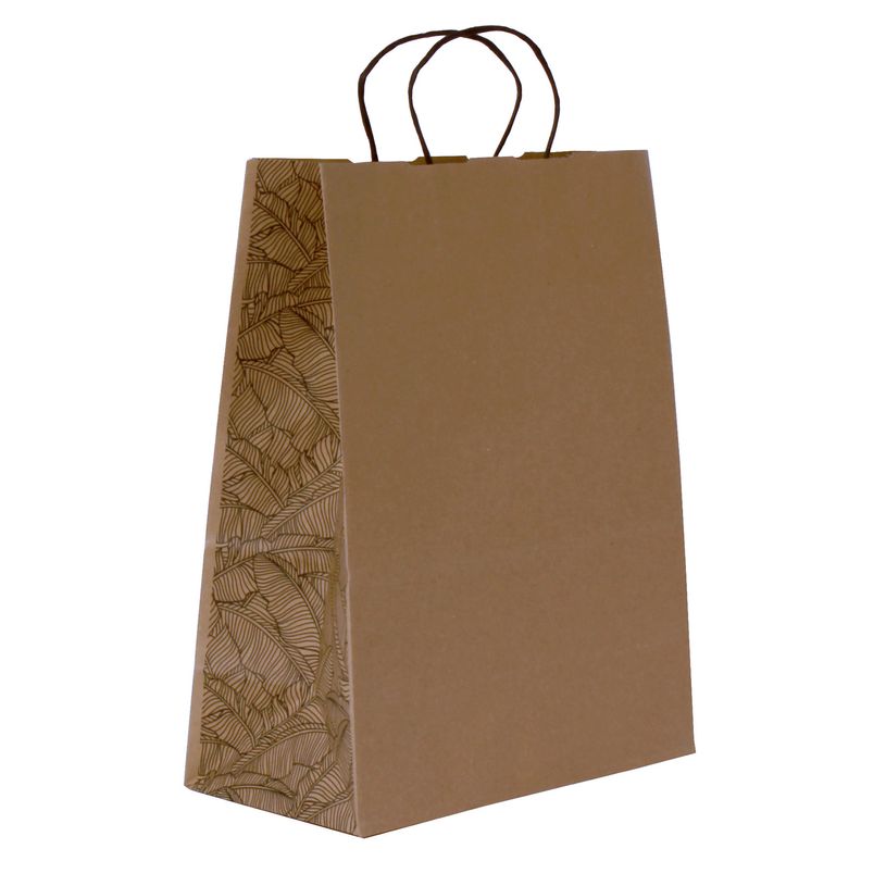 3700030058589-Sac kraft poignées torsadées Jungle noir -  24 x 11 x 31 cm-P_405221664_1-0