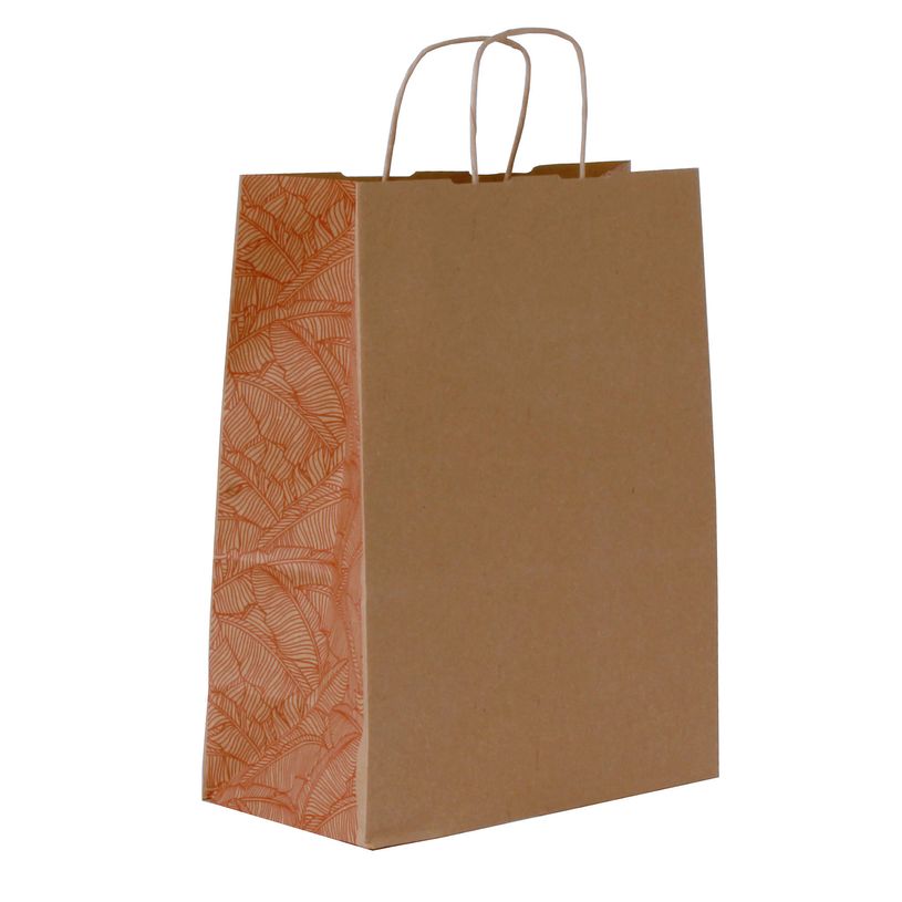 3700030058602-Sac kraft poignées torsadées Jungle terracotta -  24 x 11 x 31 cm-P_405221668_1-0