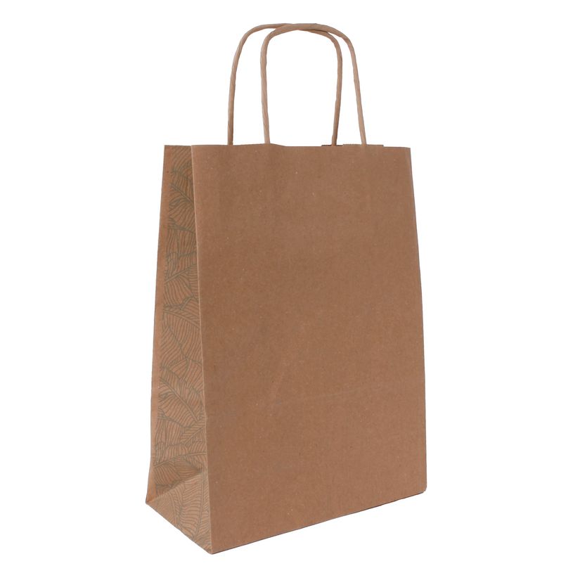 3700030058596-Sac kraft poignées torsadées Jungle vert -  18 x 8 x 24 cm-P_405221672_1-0