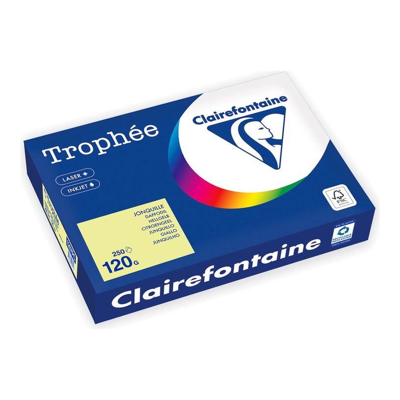 3329680003116-Clairefontaine Trophée - Papier - jonquille - A4 (210 x 297 mm) - 120 g/m² - Ramette de -P_405221697_1-0