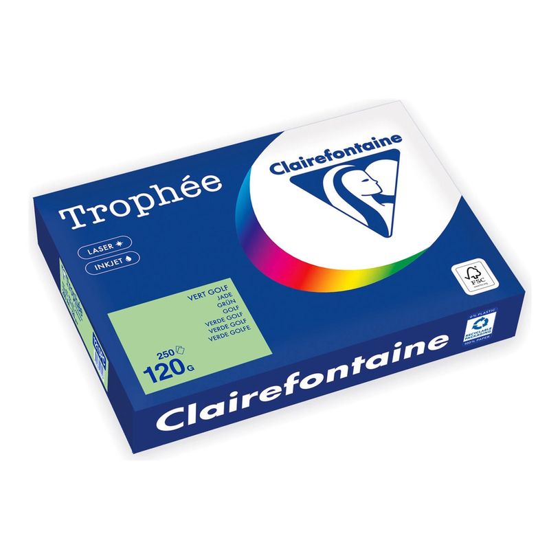 3329680003406-Clairefontaine Trophée - Papier - vert jade - A4 (210 x 297 mm) - 120 g/m² - Ramette de -P_405221699_1-0