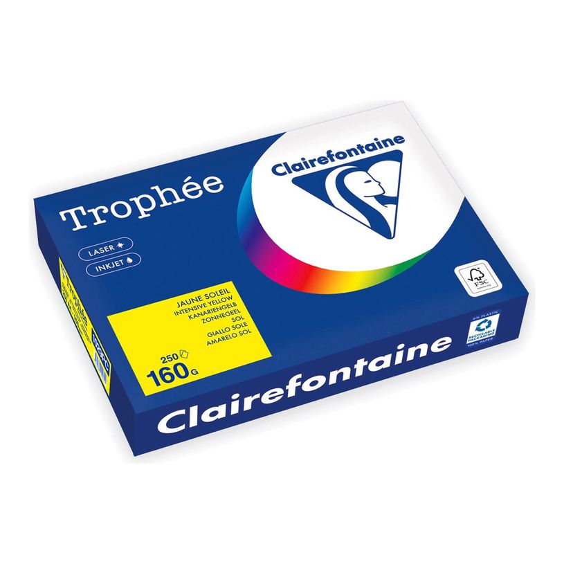 3329680002751-Clairefontaine Trophée - Papier - jaune intense - A4 (210 x 297 mm) - 160 g/m² - Ramette-P_405221704_1-0