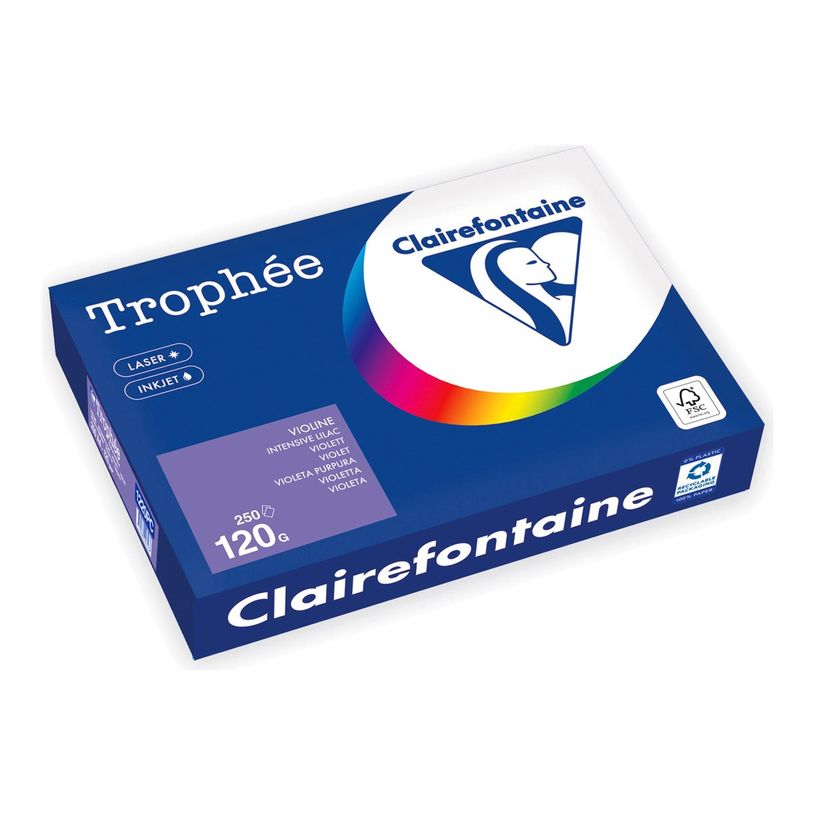 3329680003567-Clairefontaine Trophée - Papier - lilas intense - A4 (210 x 297 mm) - 120 g/m² - Ramette-P_405221732_1-0