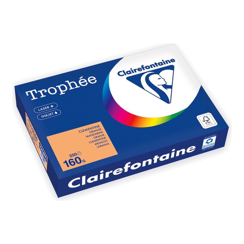 3329680002287-Clairefontaine Trophée - Papier - orange - A4 (210 x 297 mm) - 160 g/m² - Ramette de 250-P_405221740_1-0