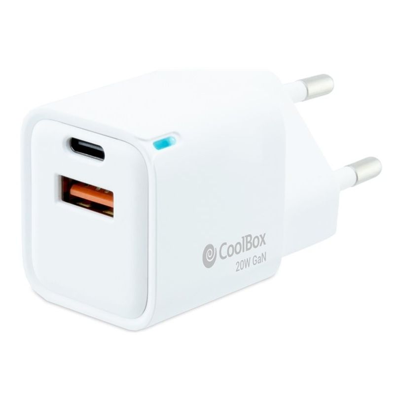8437012429932-CoolBox - Chargeur secteur - 2 connecteurs de sortie (USB-C, USB-A) - 20 Watt - 3 A -P_405221769_1-0