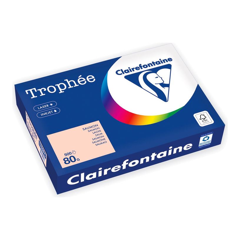 3329680001396-Clairefontaine Trophée -Papier - saumon - A4 (210 x 297 mm) - 80 g/m² - Ramette de 500 f-P_405221794_1-0