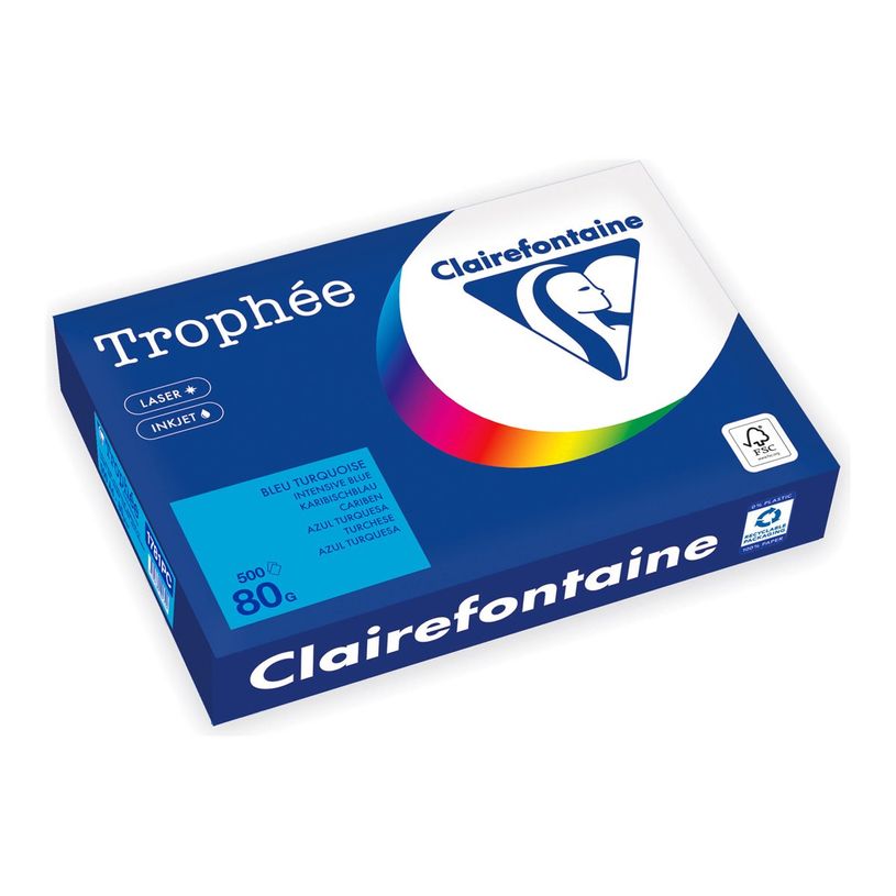 3329680001624-Clairefontaine Trophée -Papier - bleu intense - A4 (210 x 297 mm) - 80 g/m² - Ramette de-P_405221815_1-0