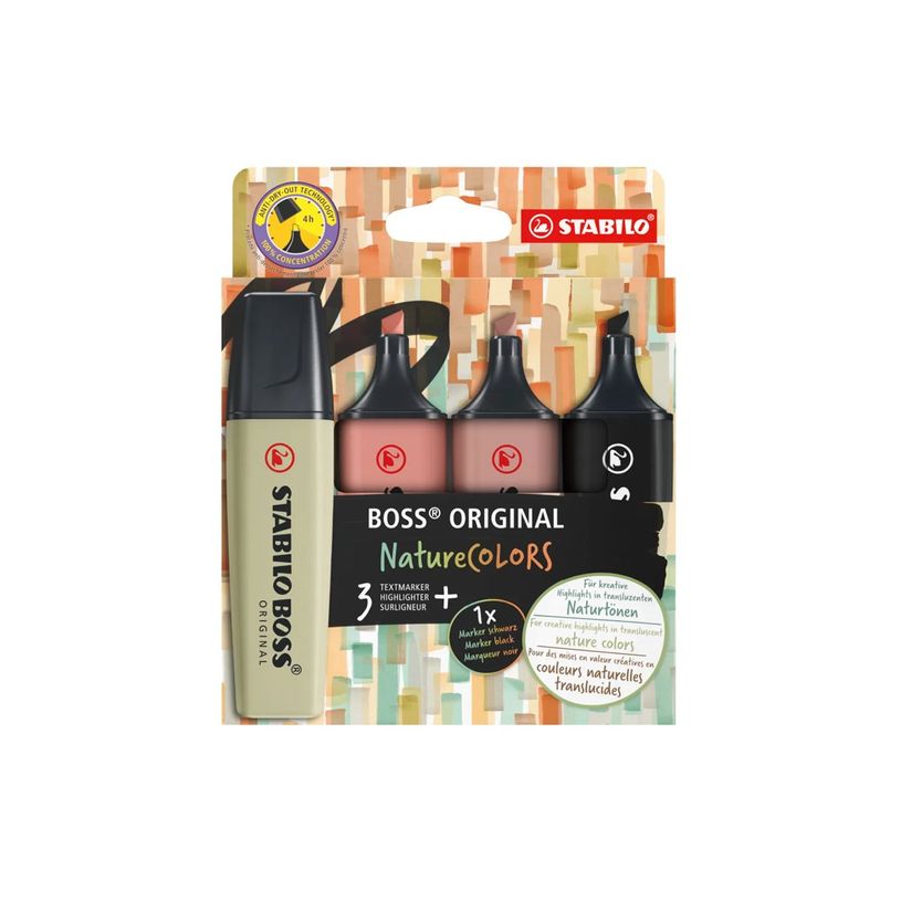 4006381603126-STABILO BOSS ORIGINAL NatureCOLORS - 4 Surligneurs - terre d'ombre, Sienne, vert boueux, n-P_405221966_6-3