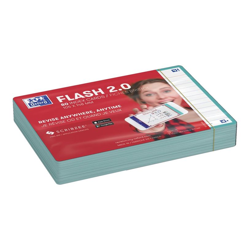 3020120153582-Oxford FLASH 2.0 - Fiche d'index - A6 (105 x 148 mm) - paysage - 80 feuilles - blanc - lig-P_405222080_2-4