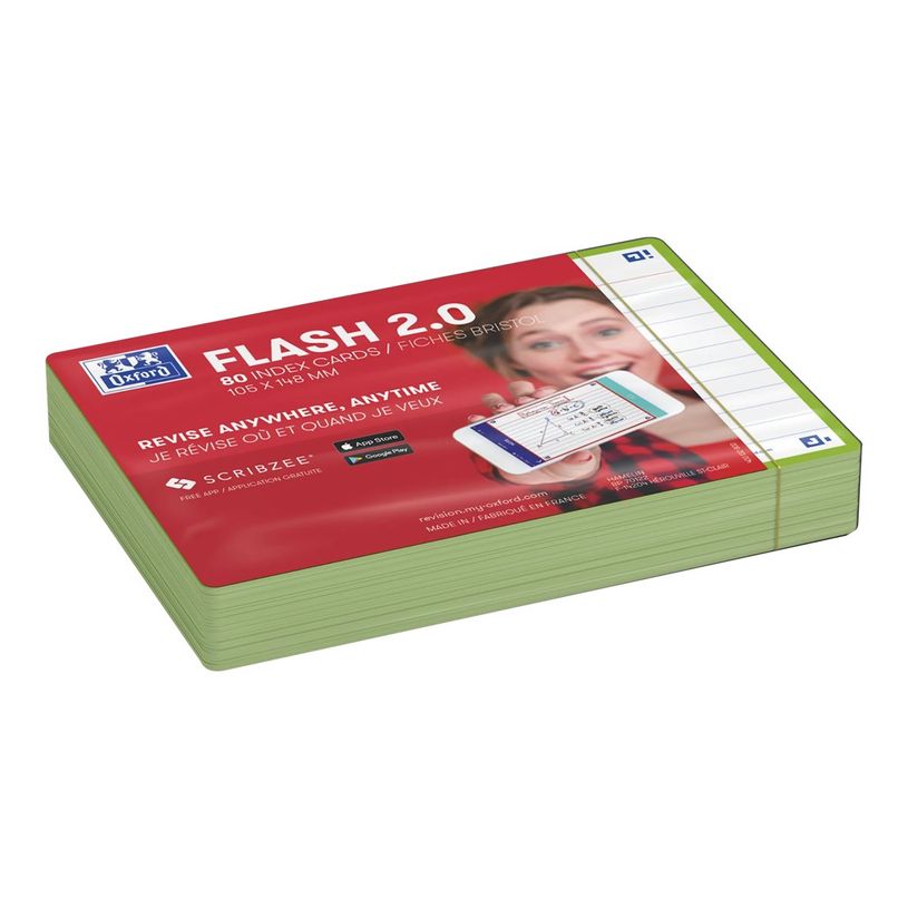 3020120153551-Oxford FLASH 2.0 - Fiche d'index - A6 (105 x 148 mm) - paysage - 80 feuilles - blanc - lig-P_405222083_1-3