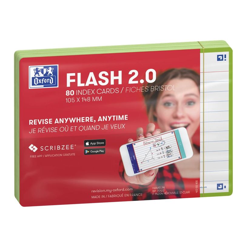 3020120153551-Oxford FLASH 2.0 - Fiche d'index - A6 (105 x 148 mm) - paysage - 80 feuilles - blanc - lig-P_405222083_2-4