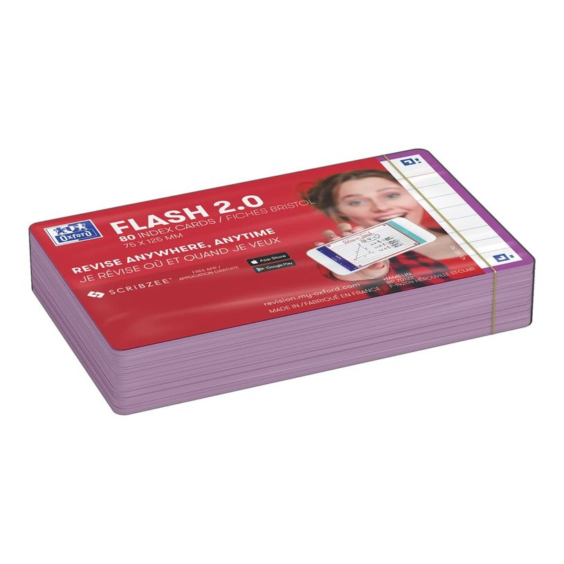 3020120152295-Oxford FLASH 2.0 - Fiche d'index - 75 x 125 mm - paysage - 80 feuilles - blanc - ligné-P_405222086_2-4