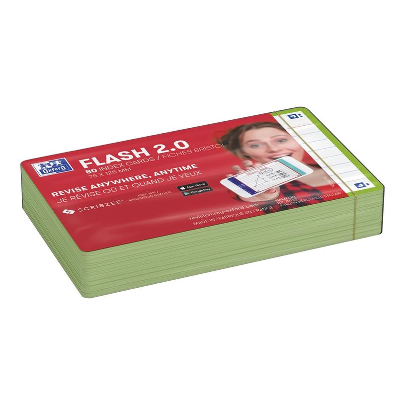 3020120152479-Oxford FLASH 2.0 - Fiche d'index - 75 x 125 mm - paysage - 80 feuilles - blanc - ligné-P_405222093_1-3