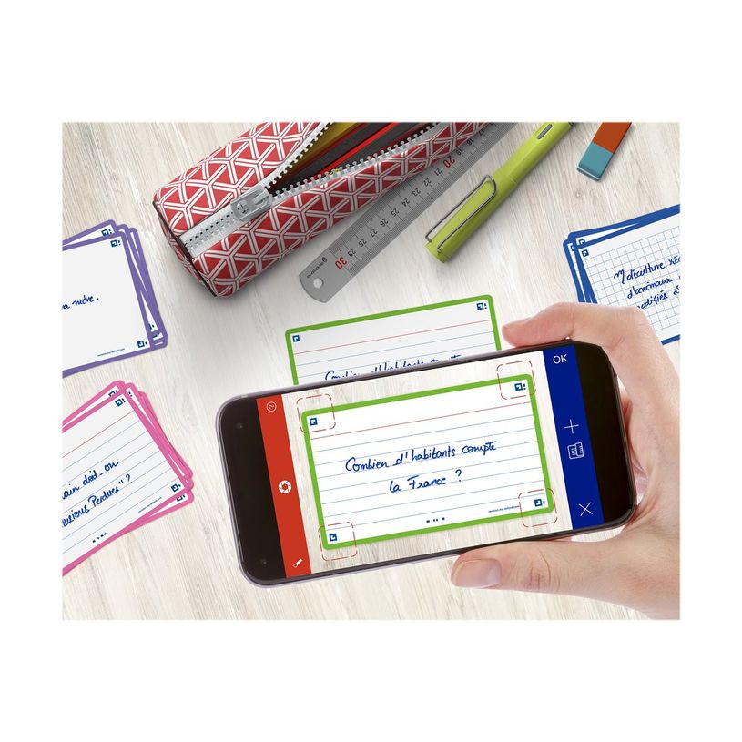 3020120152479-Oxford FLASH 2.0 - Fiche d'index - 75 x 125 mm - paysage - 80 feuilles - blanc - ligné-P_405222093_3-2