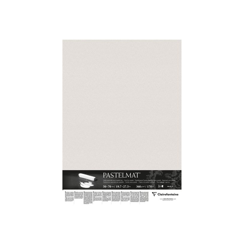 0404052226393-Clairefontaine Pastelmat - Carte pour le pastel - 500 x 700 mm - 5 feuilles - gris clair-P_405222639_2-0