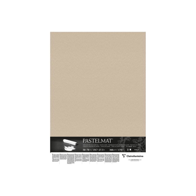 0404052226409-Clairefontaine Pastelmat - Carte pour le pastel - 500 x 700 mm - 5 feuilles - sable-P_405222640_2-0