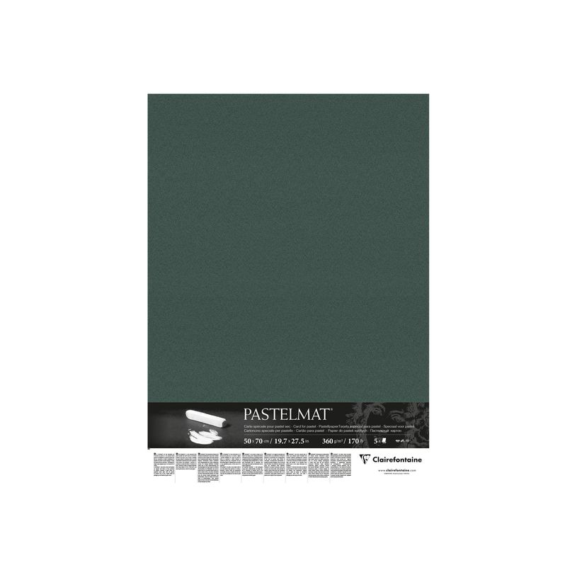 0404052226416-Clairefontaine Pastelmat - Carte pour le pastel - 500 x 700 mm - 5 feuilles - vert foncé-P_405222641_2-0