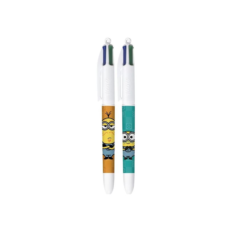 3086123745308-BIC 4 Couleurs Decors Limited Edition - Stylo bille 4 couleurs - Minions - rouge, bleu, vert, noir - 1 mm - mo-P_405222705_1-0