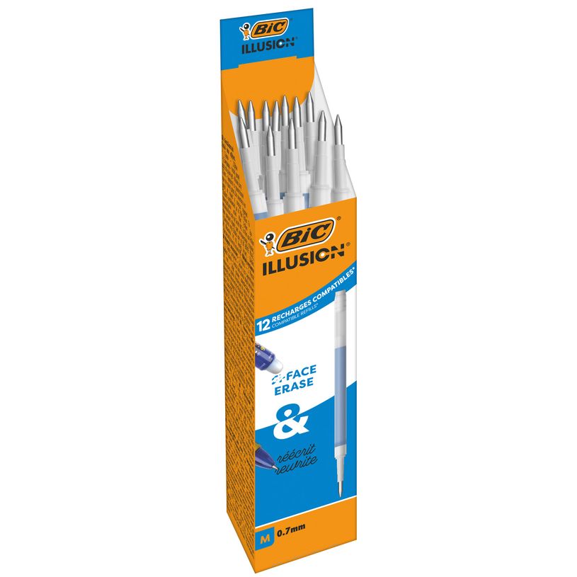3086123733251-BIC Illusion Recharges Compatibles Stylo Effaçable avec Encre Thermosensible et Gomme - B-P_405222868_1-0