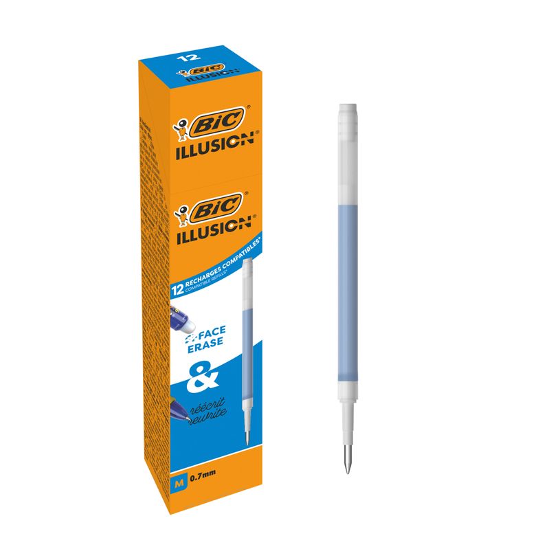 3086123733251-BIC Illusion Recharges Compatibles Stylo Effaçable avec Encre Thermosensible et Gomme - B-P_405222868_2-1