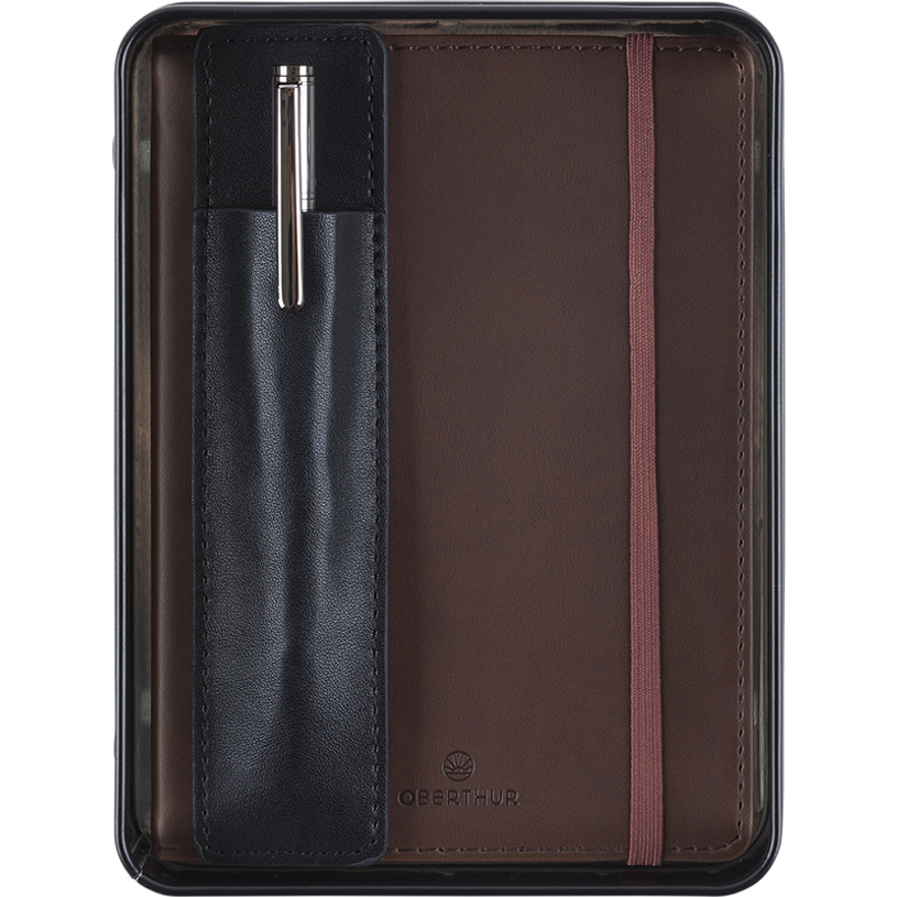 3664447193441-Balthazar - coffret carnet + stylo - brun et noir--0