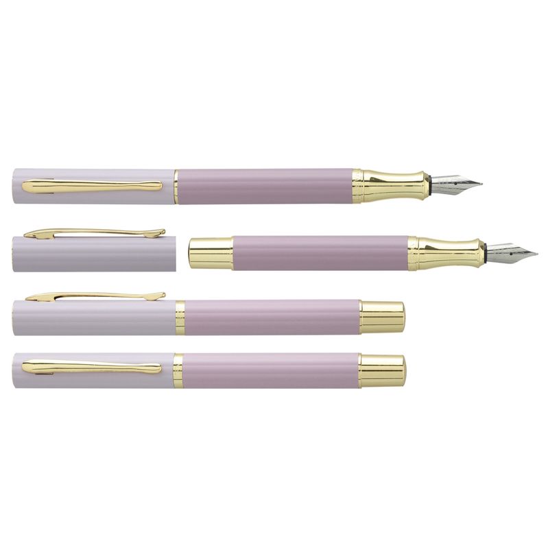 3219918242922-Plume ENZO VARINI "Plumo Céramique" Lila Rose, motifs et attributs dorés--0