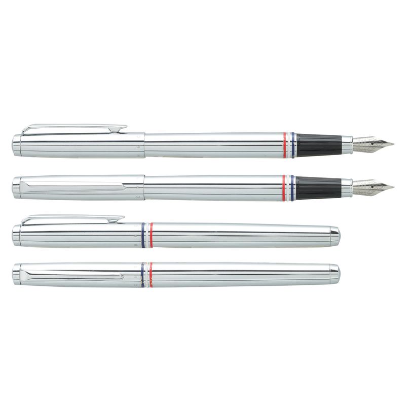 3219911840255-Plume HECHTER PARIS "Avenue Hoche Bleu Blanc Rouge" coloris silver--0