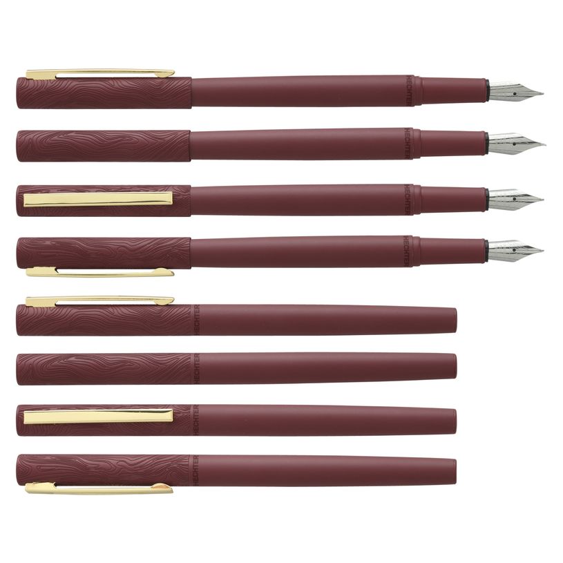 3219911840286-Plume HECHTER PARIS "Linéaire Wood" coloris bordeaux--0