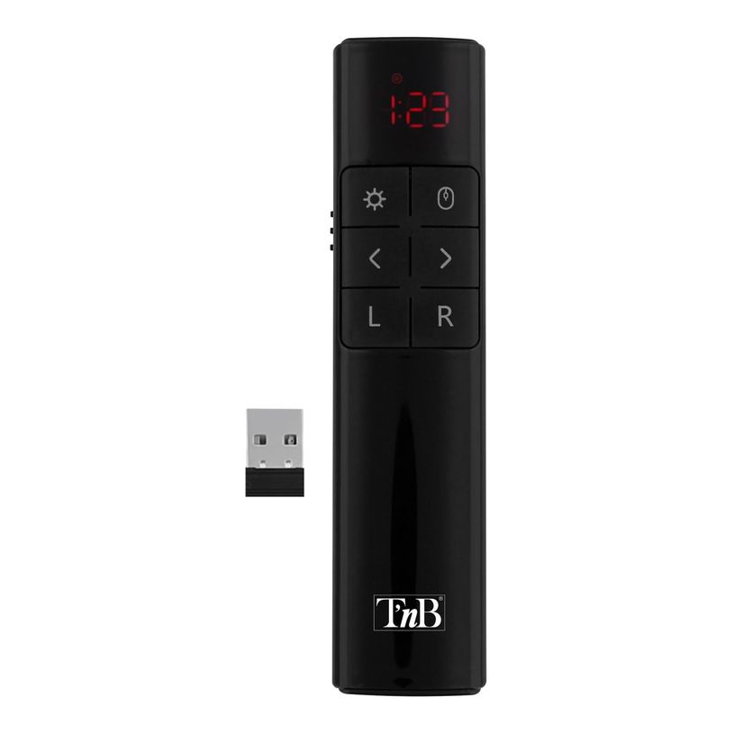 3303170115084-T’nB AIRMOUSE2 - pointeur laser rechargeable - souris gyroscopique - sans fil RF 2,4 GHz - noir--0