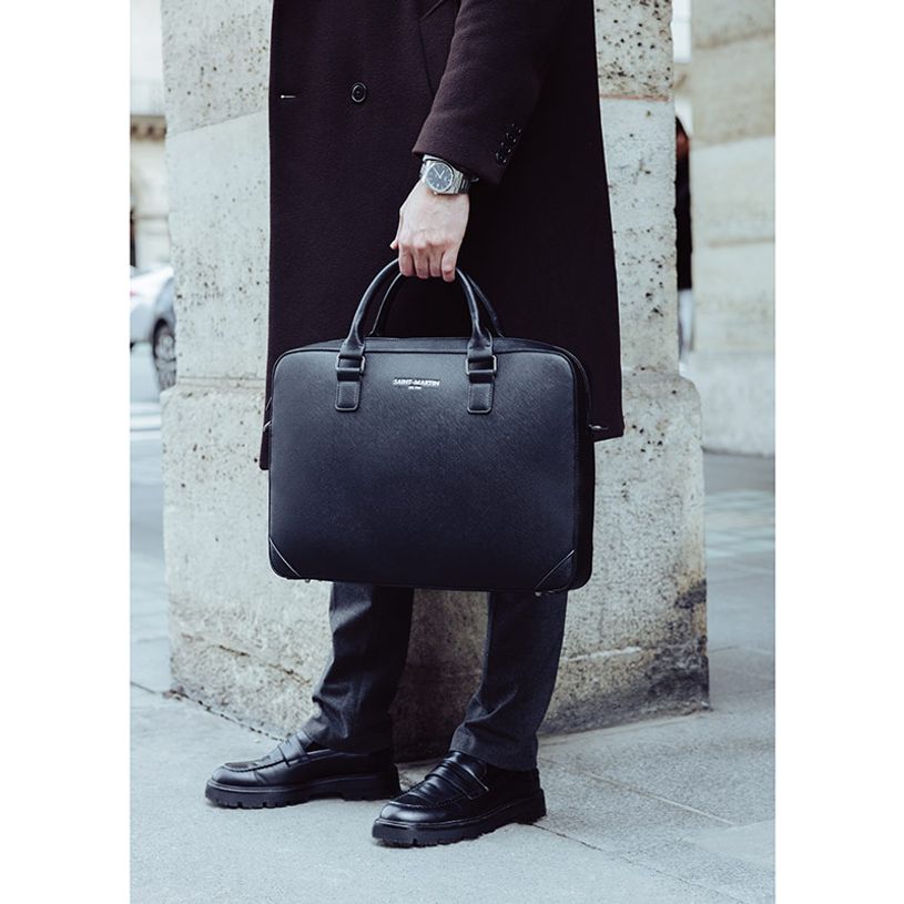 3135257824226-Saint-Martin - Sacoche ordinateur noir Noah - 1 compartiment - 15,6" - Viquel-P_405223240_6-5