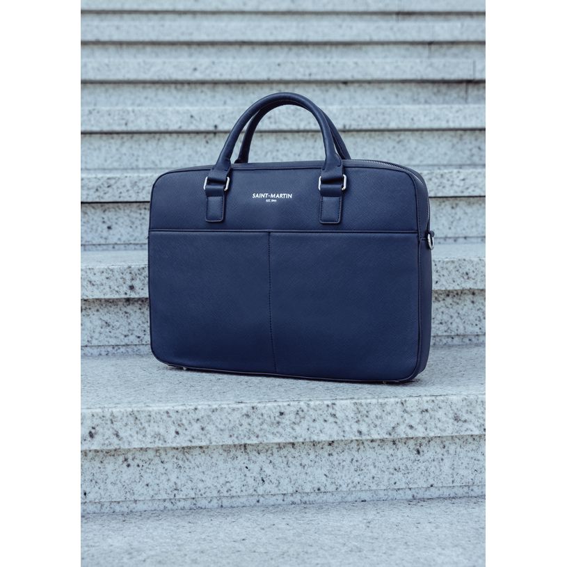 3135257824233-Saint-Martin - Sacoche ordinateur bleu Camille - 1 compartiment - 15,6" - Viquel-P_405223241_5-4