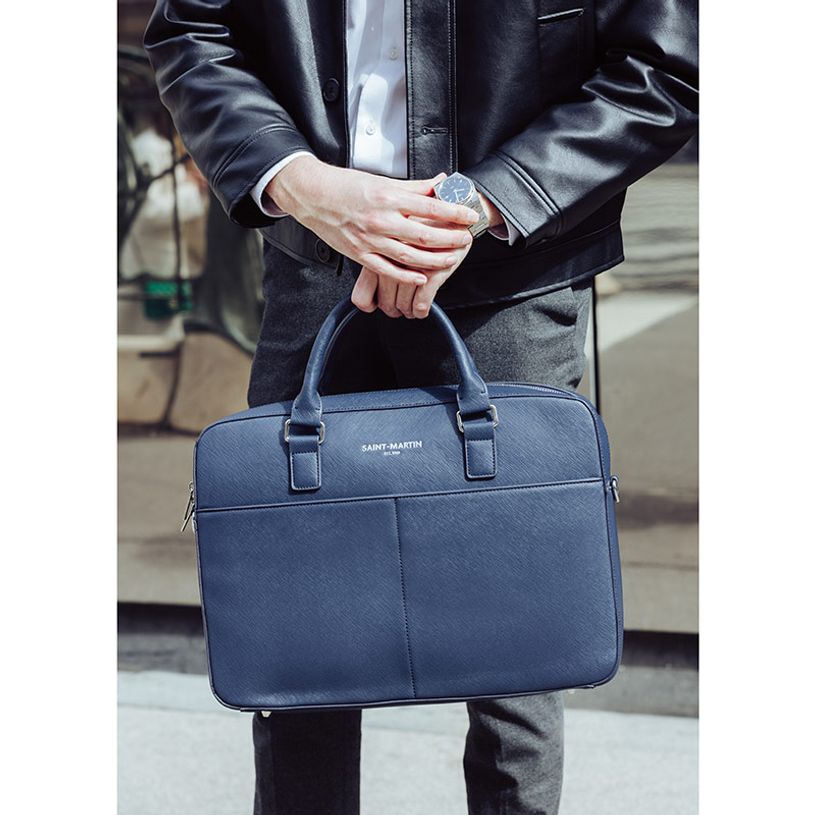 3135257824233-Saint-Martin - Sacoche ordinateur bleu Camille - 1 compartiment - 15,6" - Viquel-P_405223241_6-5