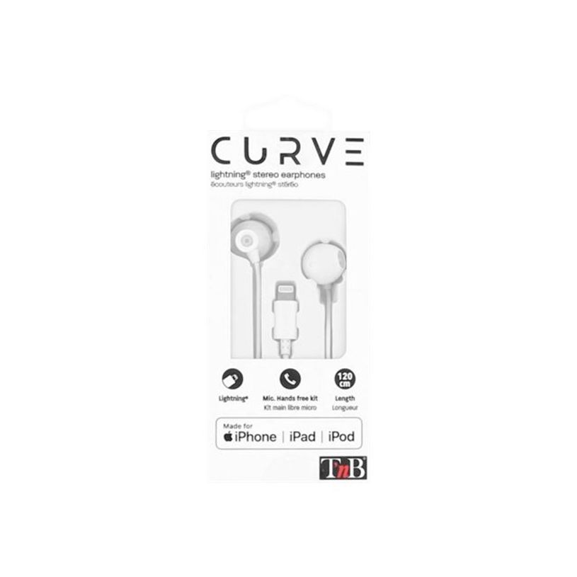 0404052234930-T'nB CURV - Écouteurs filaire avec micro - intra-auriculaire - Lightning - blanc-P_405223493_3-2