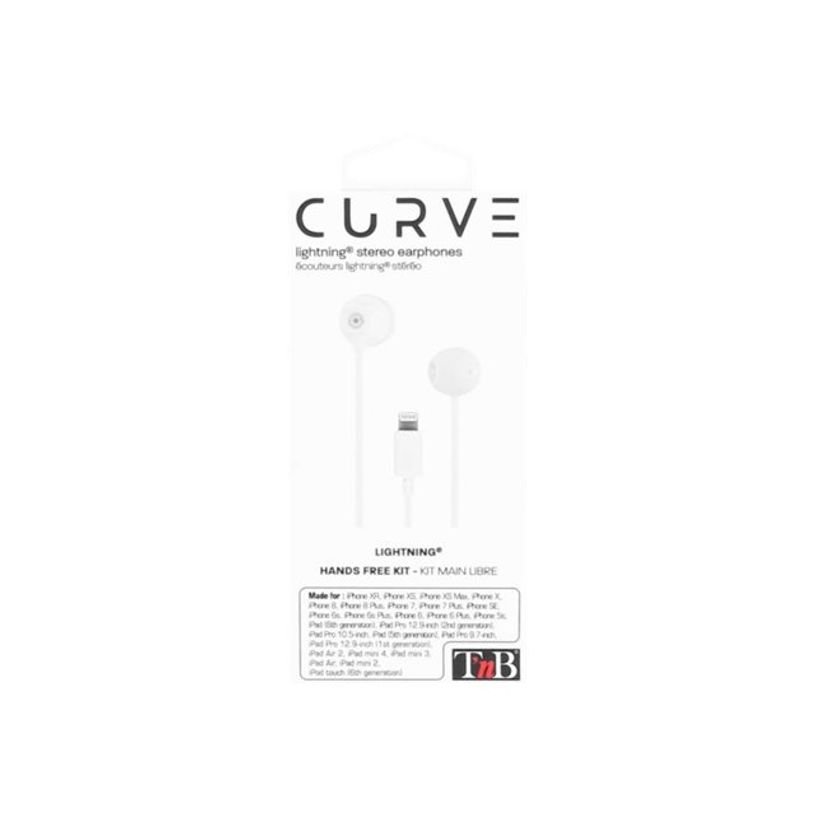 0404052234930-T'nB CURV - Écouteurs filaire avec micro - intra-auriculaire - Lightning - blanc-P_405223493_4-3