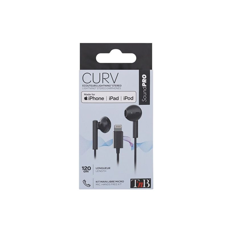 0404052234947-T'nB CURV - Auriculares internos con micro - en oreja - cableado - Lightning - negro-P_405223494_4-5