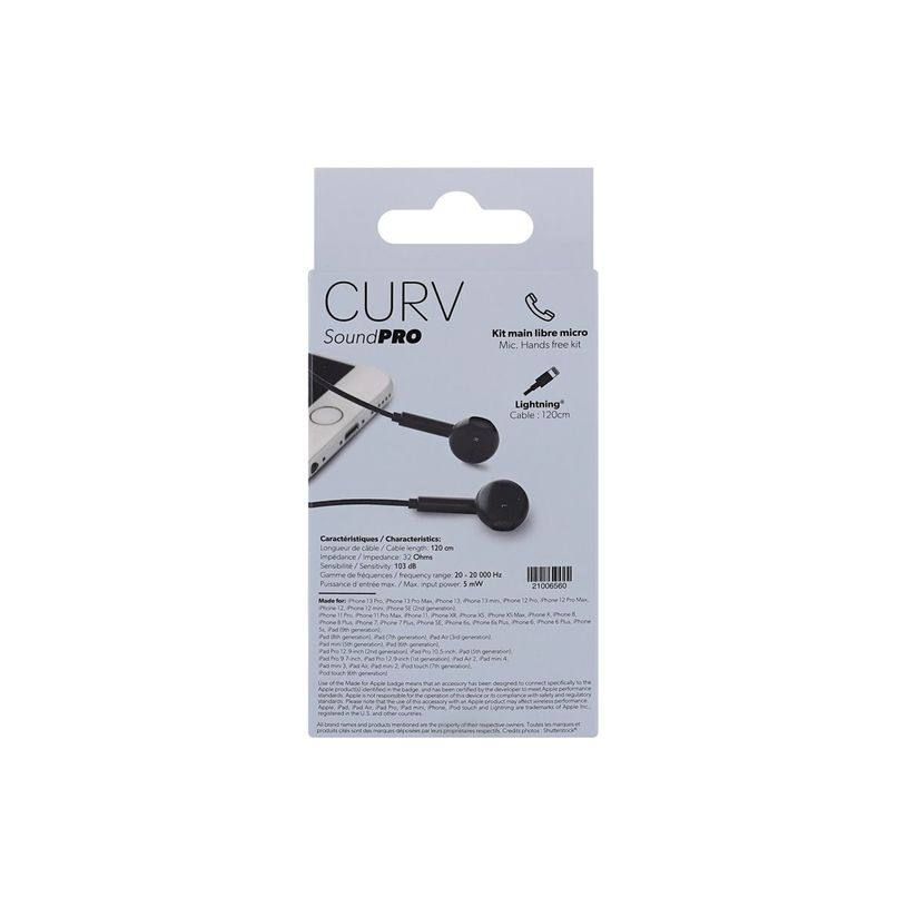 0404052234947-T'nB CURV - Auriculares internos con micro - en oreja - cableado - Lightning - negro-P_405223494_6-3
