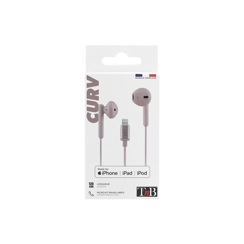 0404052234954-T'nB CURV - Auriculares internos con micro - en oreja - cableado - Lightning - rosa-P_405223495_3-2