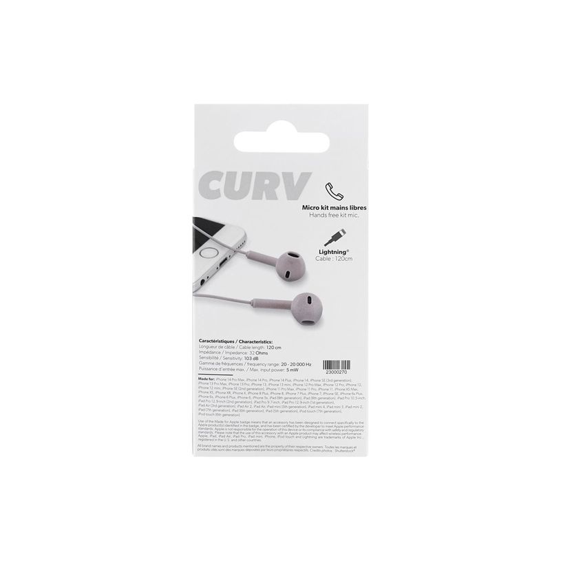 0404052234954-T'nB CURV - Auriculares internos con micro - en oreja - cableado - Lightning - rosa-P_405223495_4-1