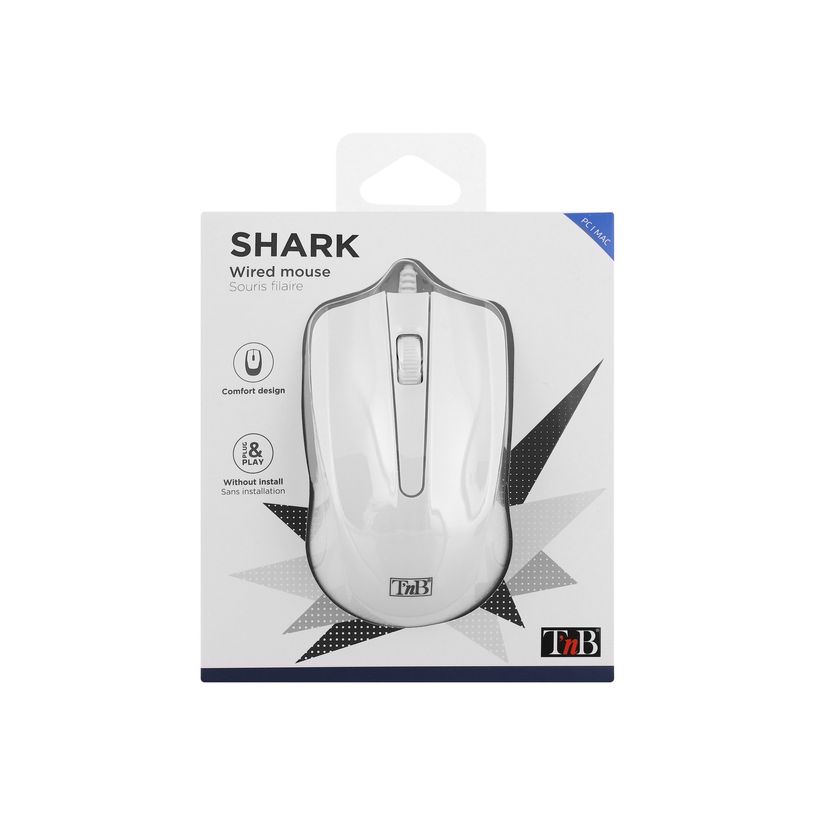0404052235166-T'nB SHARK - Souris filaire - 3 boutons - blanc-P_405223516_1-1