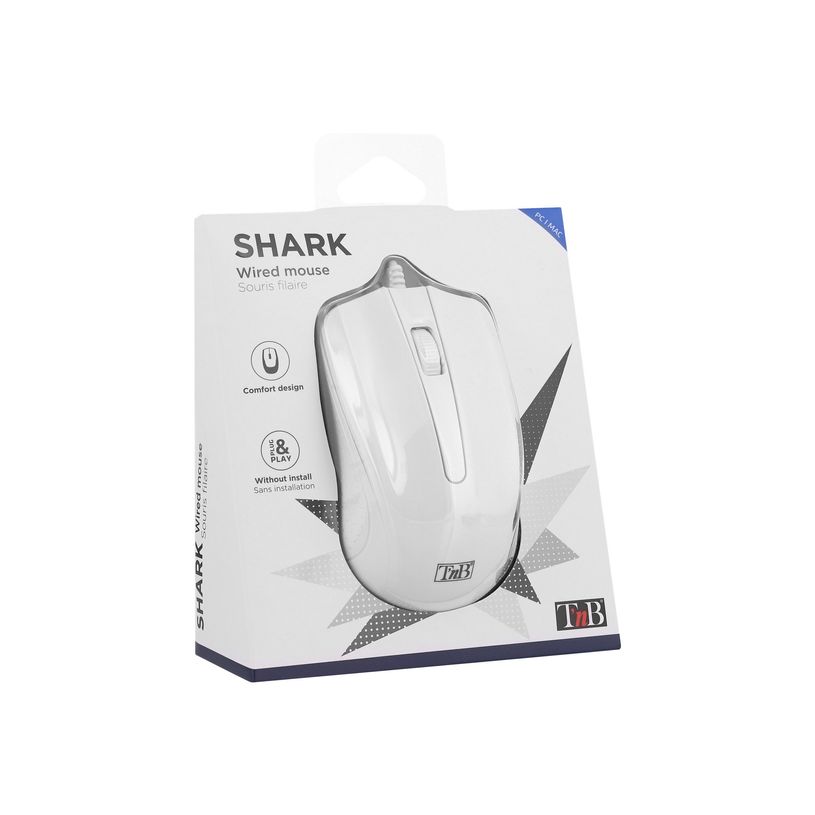 0404052235166-T'nB SHARK - Souris filaire - 3 boutons - blanc-P_405223516_3-3