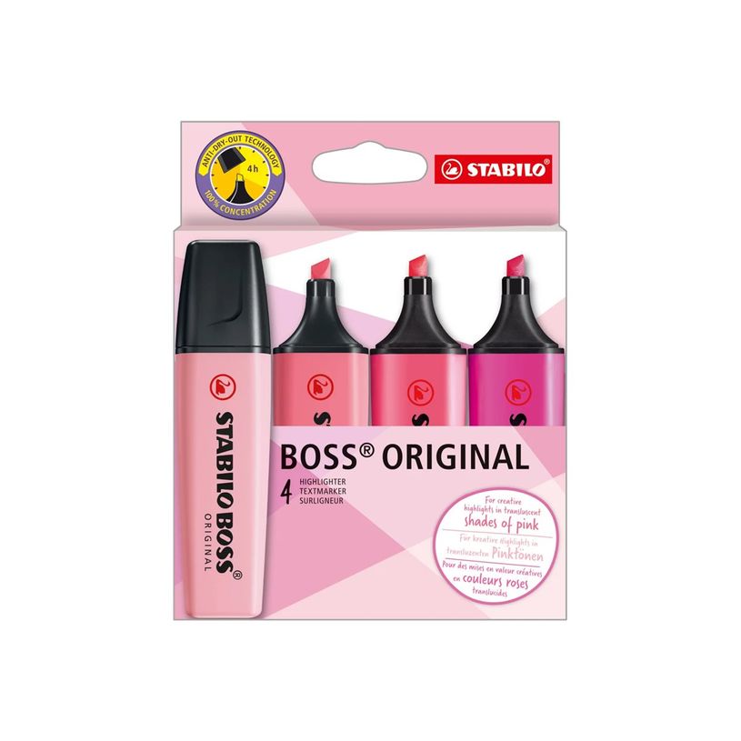 4006381616225-STABILO BOSS ORIGINAL - Surligneur - shades of pink - rose, pourpre, fleur de cerisier, ro-P_405223657_4-0